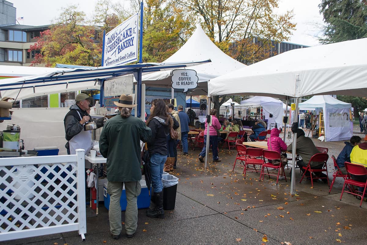Stalls at the Eugene Saturday Market