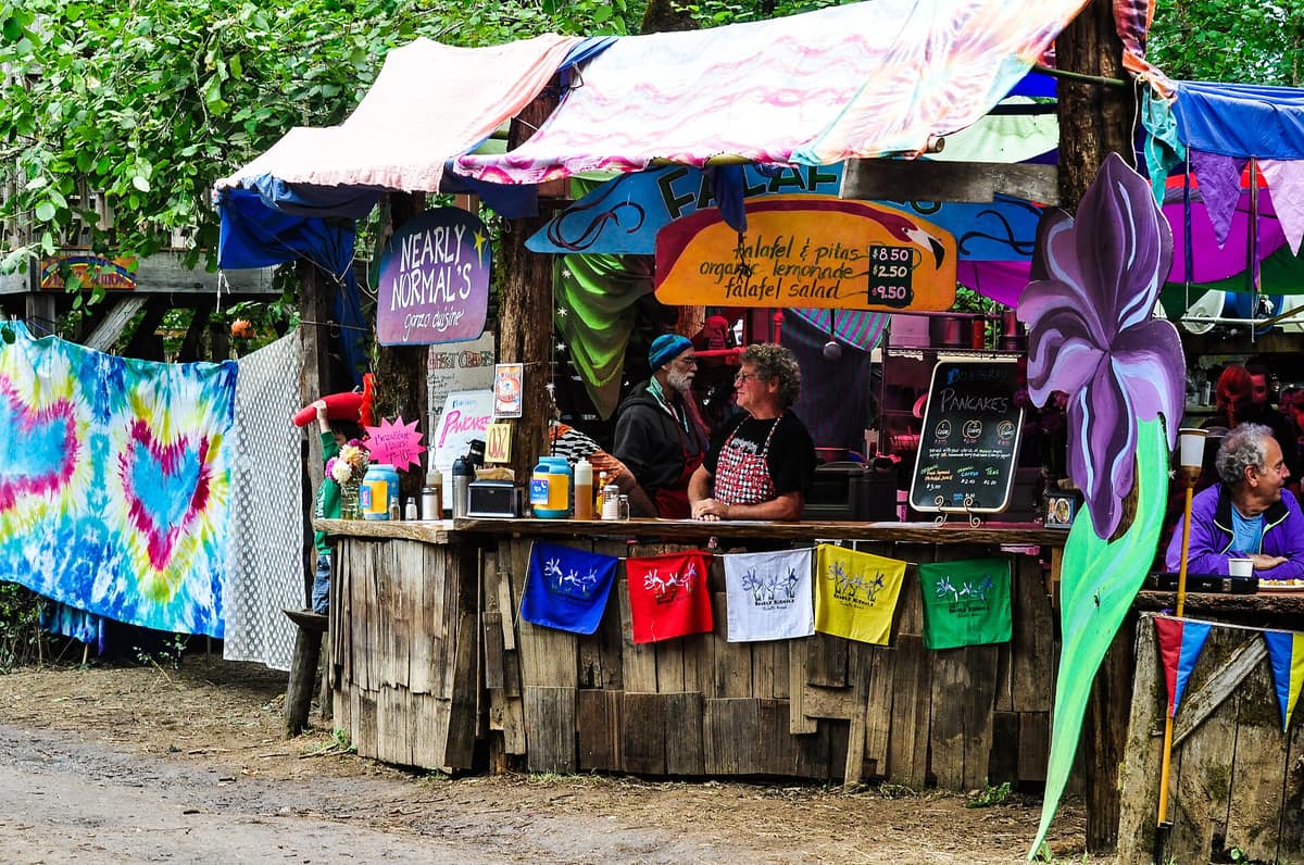 A booth at the Oregon Country Fair