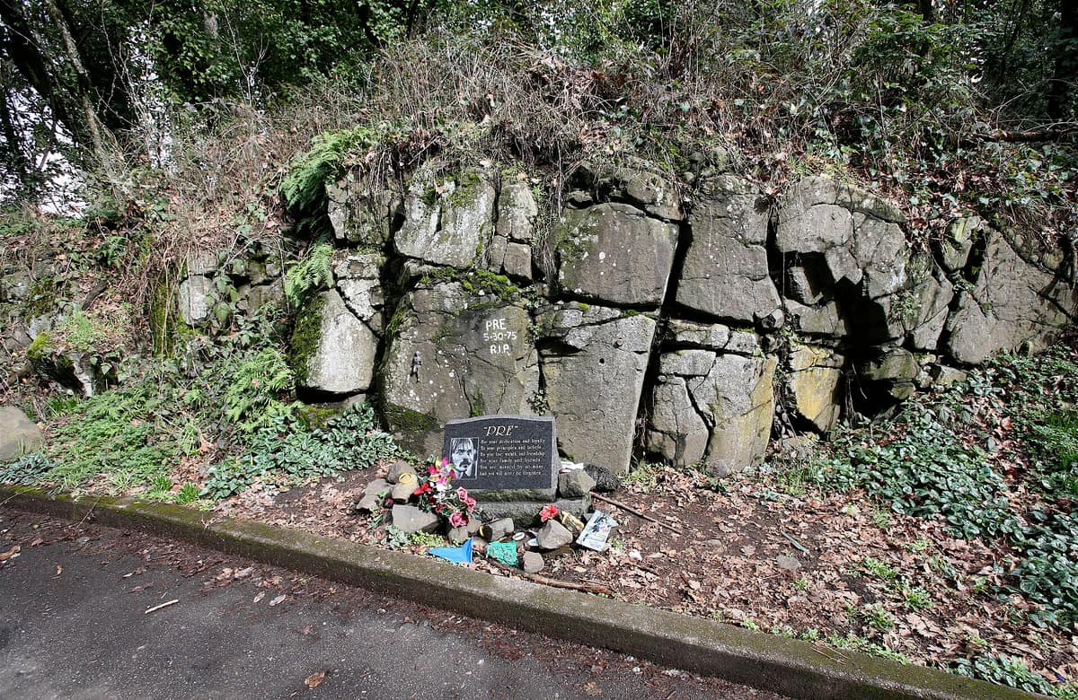 Pre's Rock, the memorial to Steve Prefontaine on Skyline Boulevard